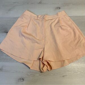 Topshop Trouser Style Short Shorts, Peach, Size 8